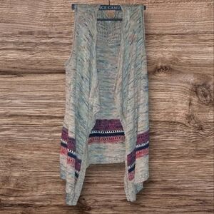 Open Front Sweater Cardigan Vest Boho Chunky Longline Draped
